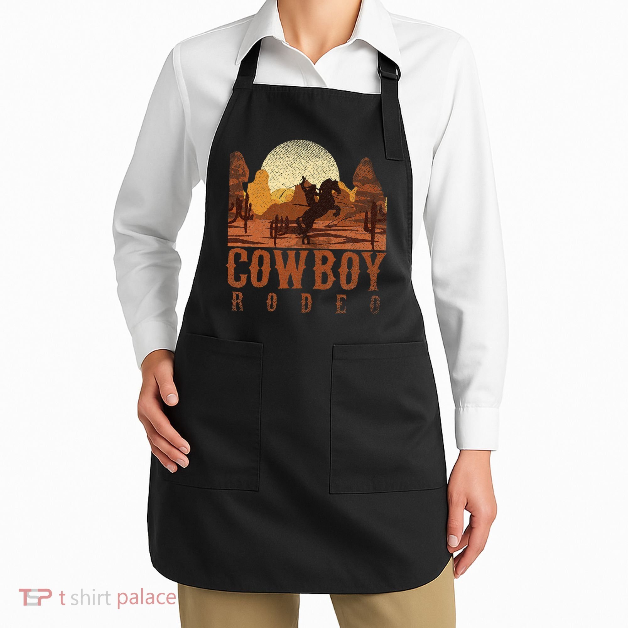 Cowboy Rodeo Western Texan Gift Horseback Riding Cowboy Apron