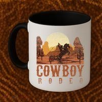 Cowboy Rodeo Western Texan Gift Horseback Riding Cowboy Coffee Mug thumb 2