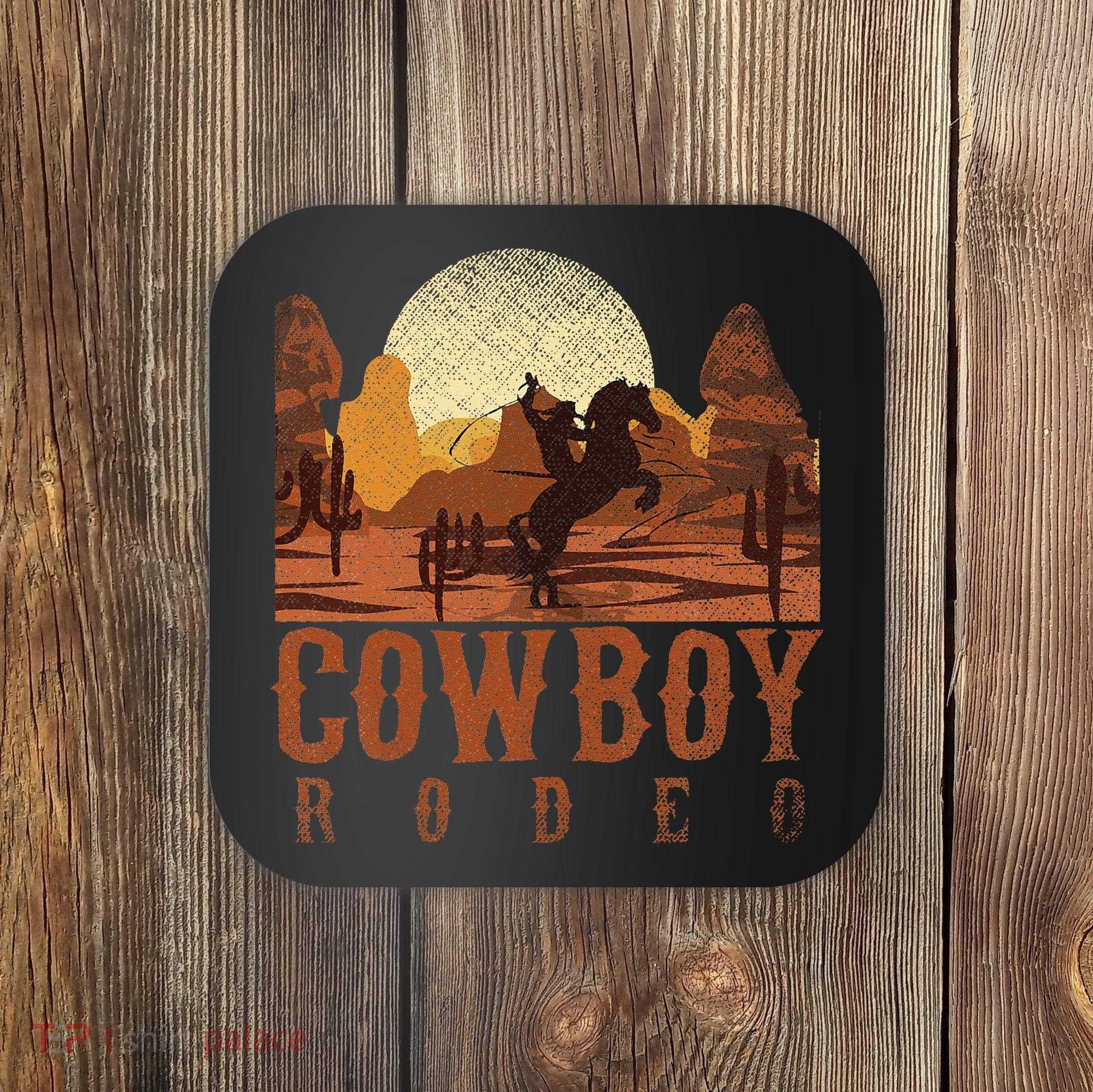 Cowboy Rodeo Western Texan Gift Horseback Riding Cowboy Coaster