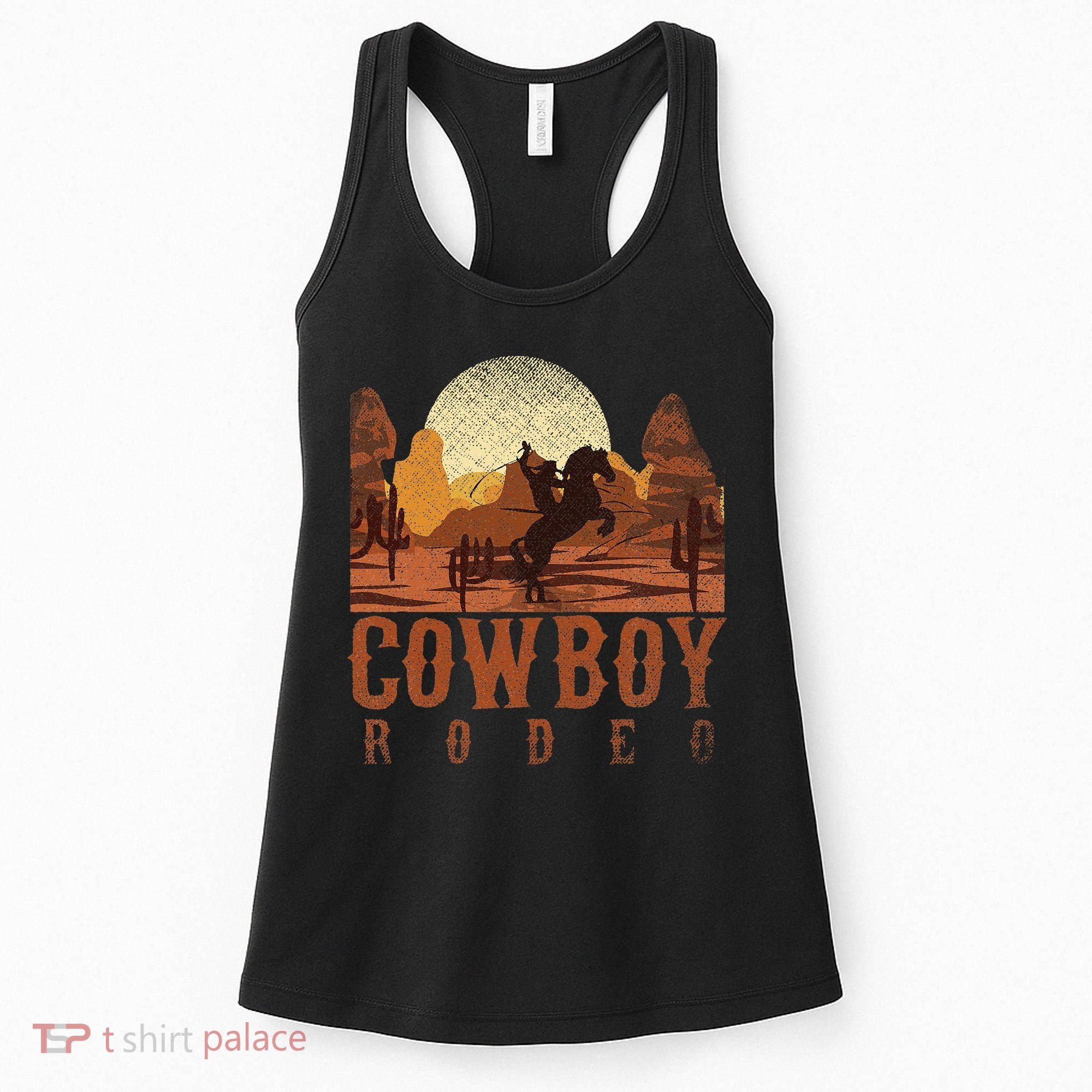 Cowboy Rodeo Western Texan Gift Horseback Riding Cowboy Women's Tank Top