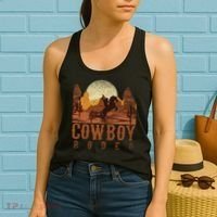 Cowboy Rodeo Western Texan Gift Horseback Riding Cowboy Women's Tank Top thumb 2