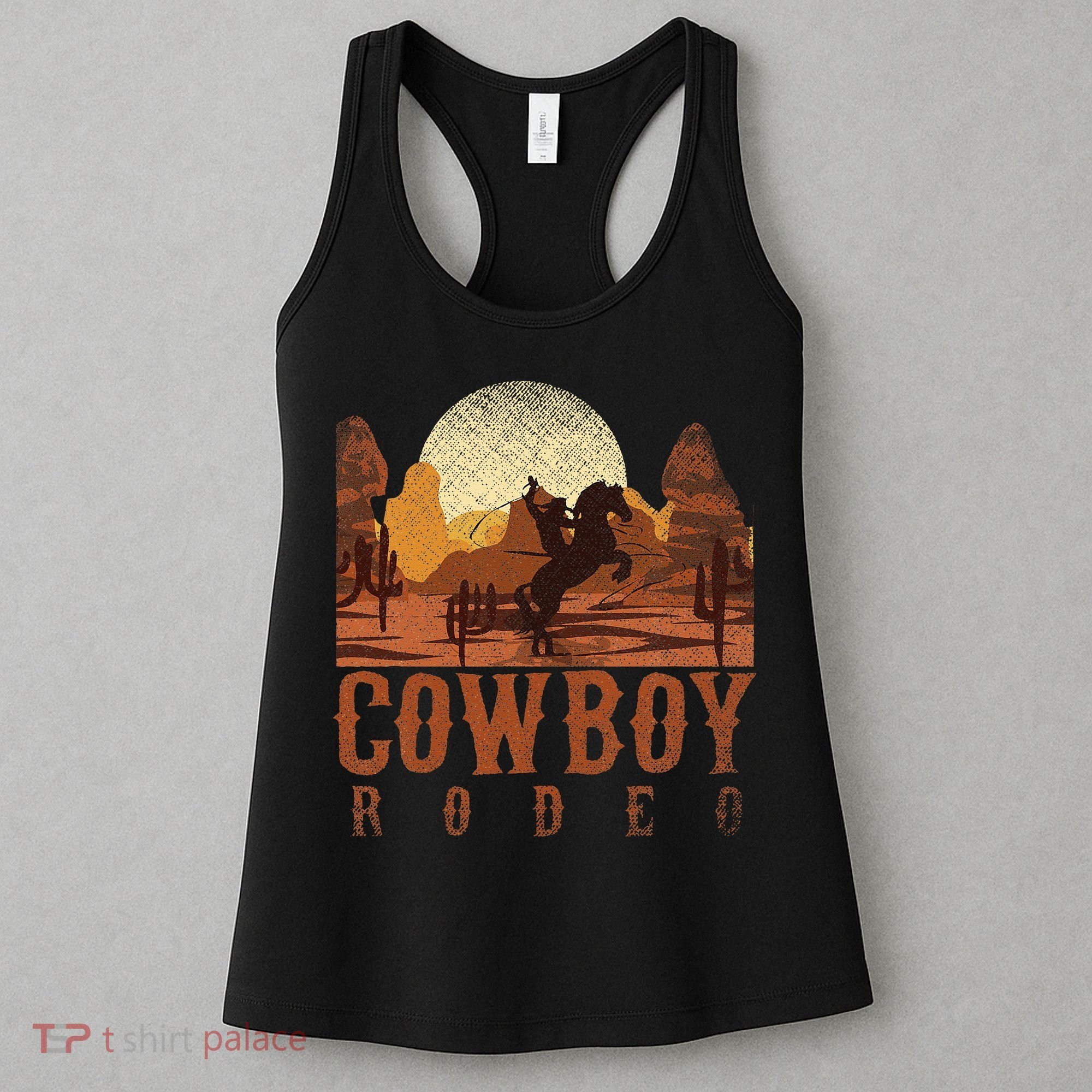 Cowboy Rodeo Western Texan Gift Horseback Riding Cowboy Women's Tank Top