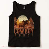 Cowboy Rodeo Western Texan Gift Horseback Riding Cowboy Tank Top thumb 2