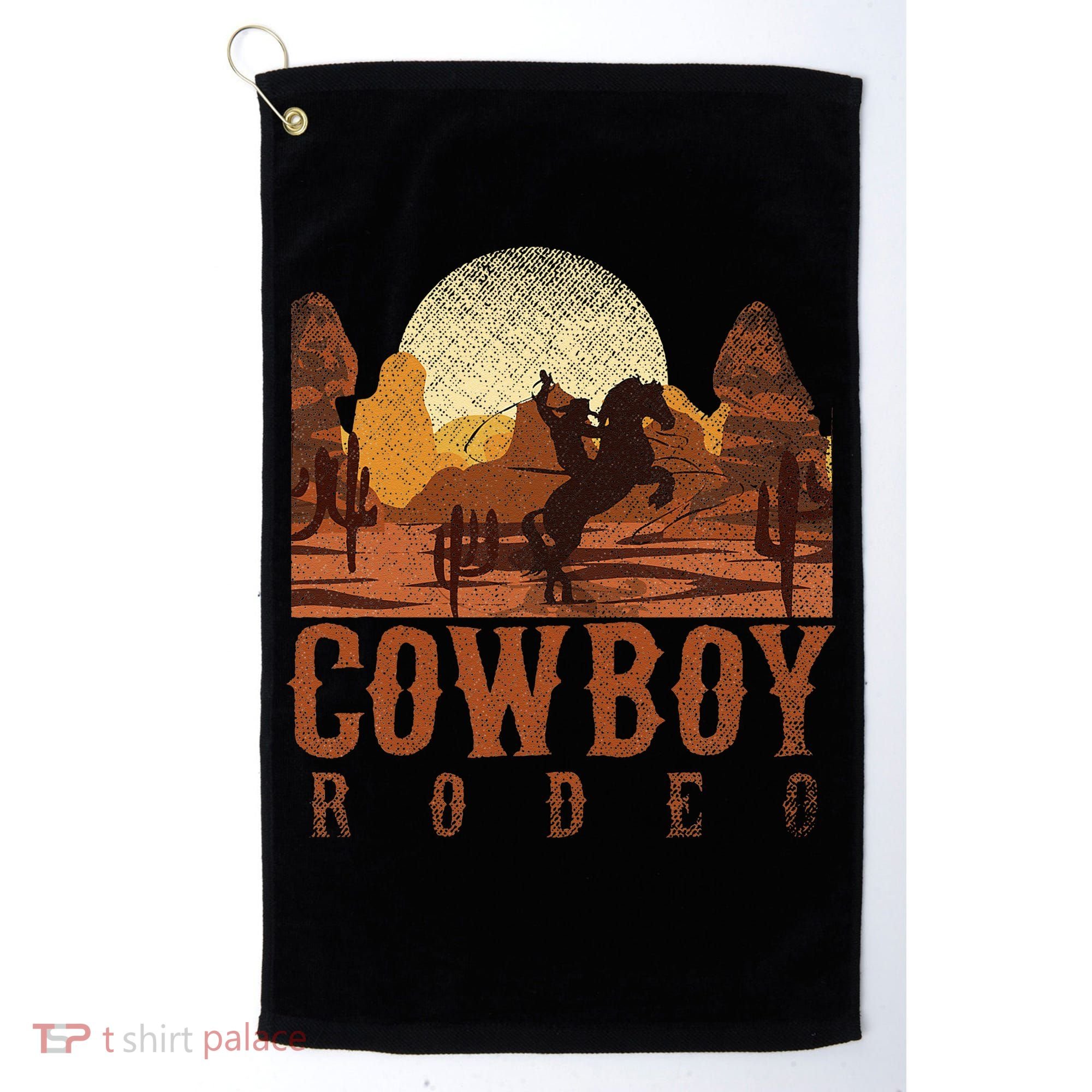 Cowboy Rodeo Western Texan Gift Horseback Riding Cowboy Golf Towel