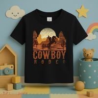 Cowboy Rodeo Western Texan Gift Horseback Riding Cowboy Toddler T-Shirt thumb 3