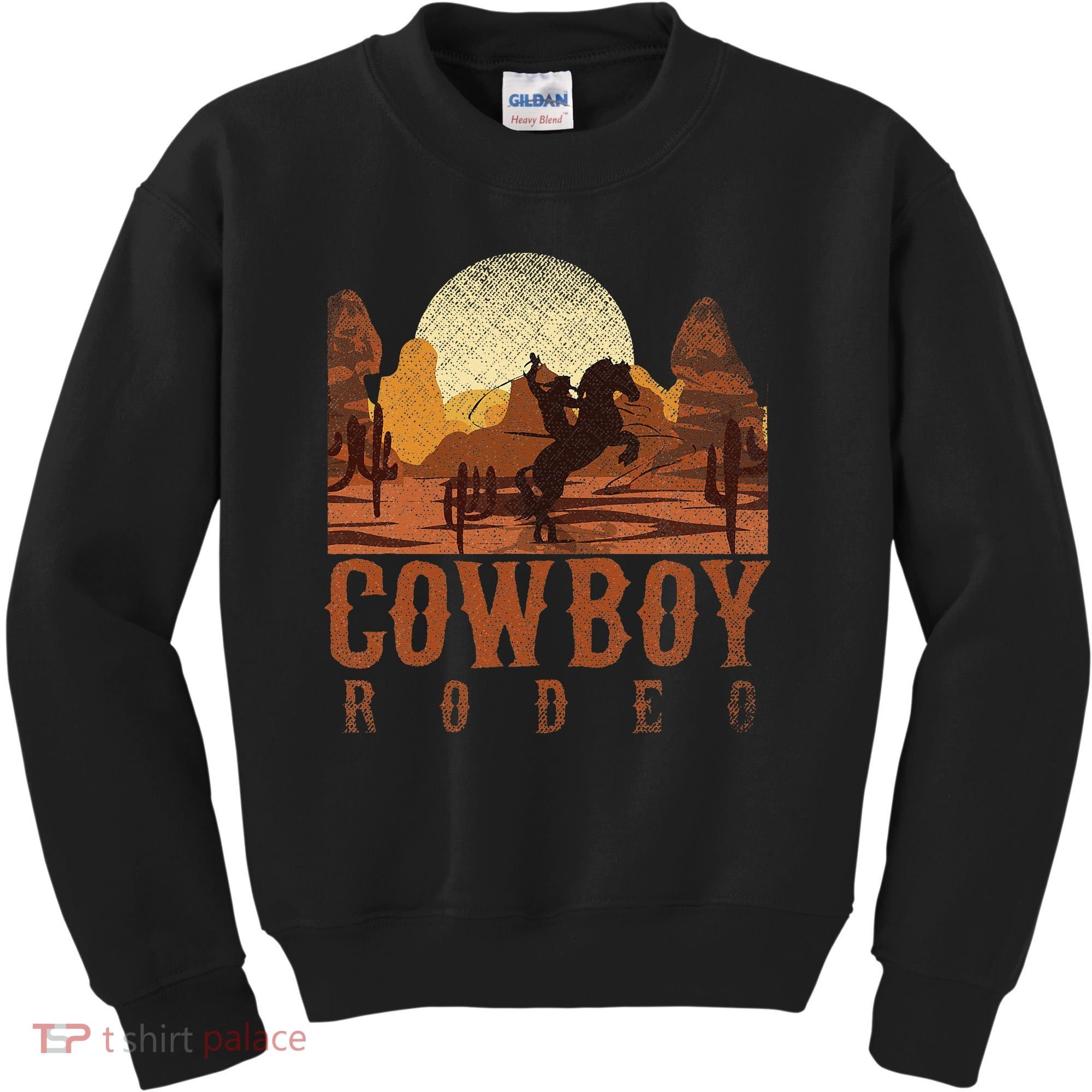 Cowboy Rodeo Western Texan Gift Horseback Riding Cowboy Kids Sweatshirt