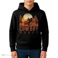 Cowboy Rodeo Western Texan Gift Horseback Riding Cowboy Kids Hoodie thumb 4