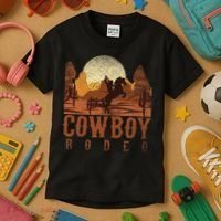 Cowboy Rodeo Western Texan Gift Horseback Riding Cowboy Kids T-Shirt thumb 3