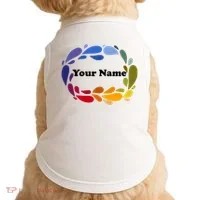 Colorful Rainbow Wreath Custom Name Plate Doggie Tank thumb 0