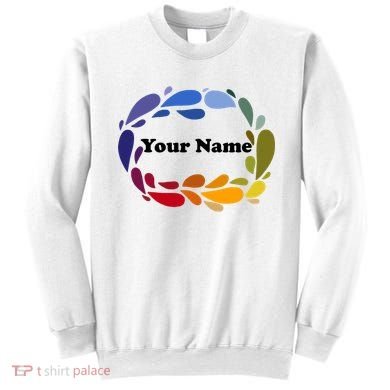 Colorful Rainbow Wreath Custom Name Plate Sweatshirt