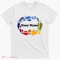 Colorful Rainbow Wreath Custom Name Plate T-Shirt thumb 0