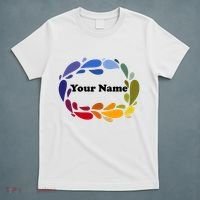 Colorful Rainbow Wreath Custom Name Plate T-Shirt thumb 5