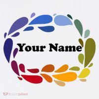 Colorful Rainbow Wreath Custom Name Plate T-Shirt thumb 7