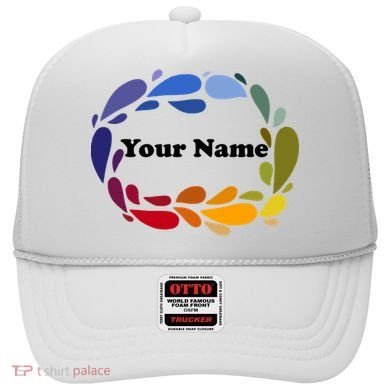 Colorful Rainbow Wreath Custom Name Plate Hat