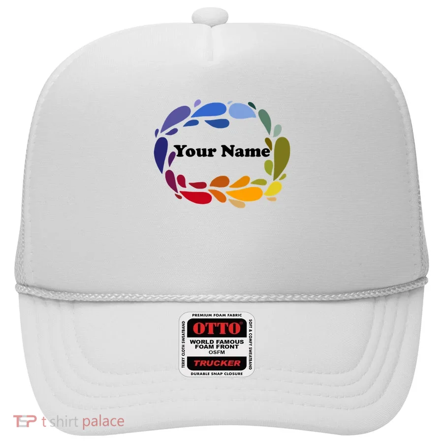 Colorful Rainbow Wreath Custom Name Plate Hat