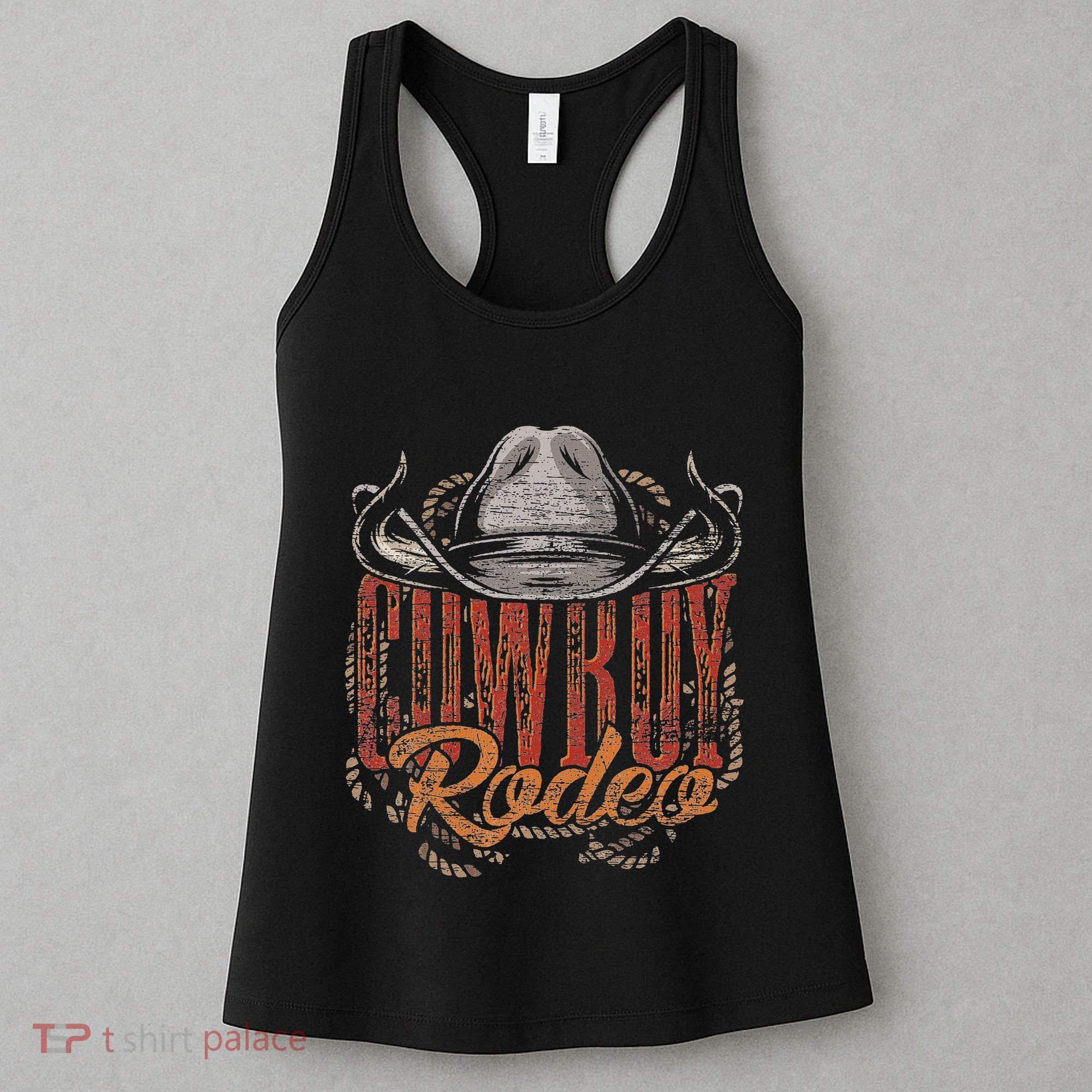 Cowboy Rodeo Western Texan Gift Country Bull Riding Cowboy Women's Tank Top
