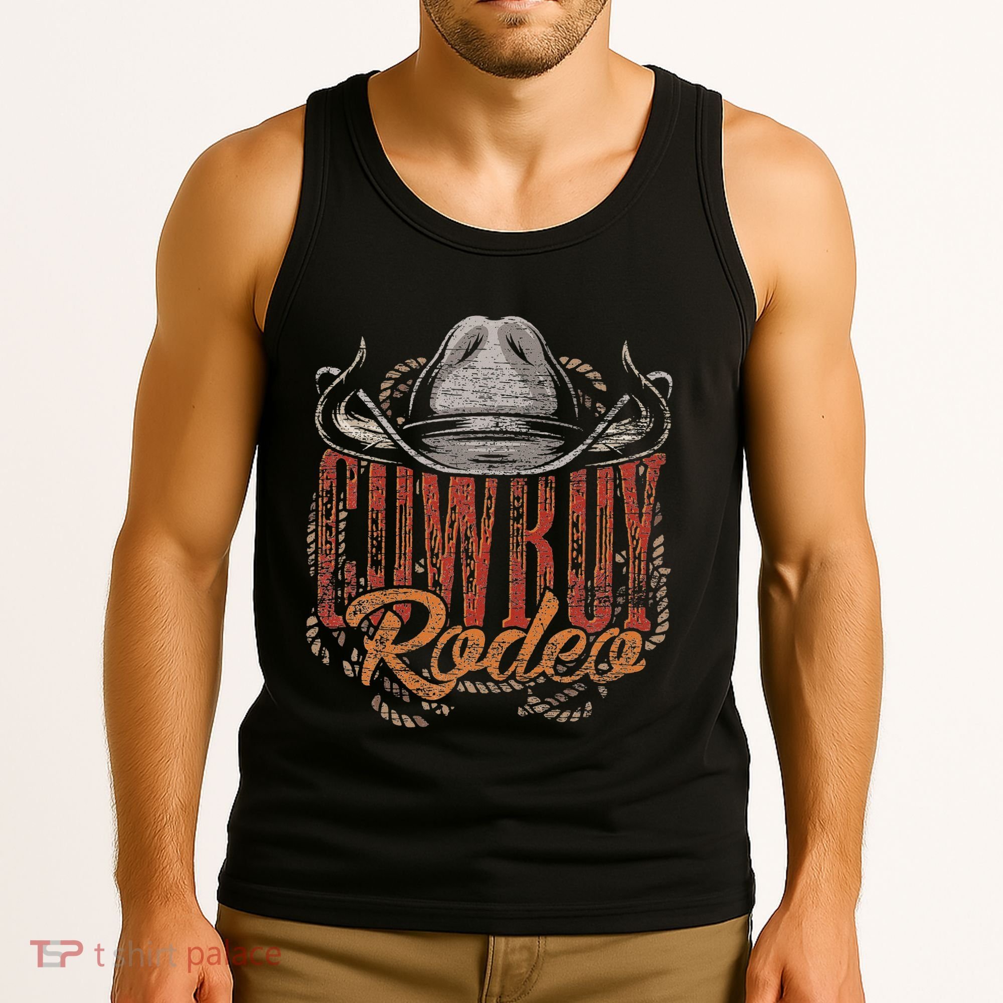 Cowboy Rodeo Western Texan Gift Country Bull Riding Cowboy Tank Top