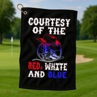 Courtesy Red White And Blue Golf Towel thumb 1