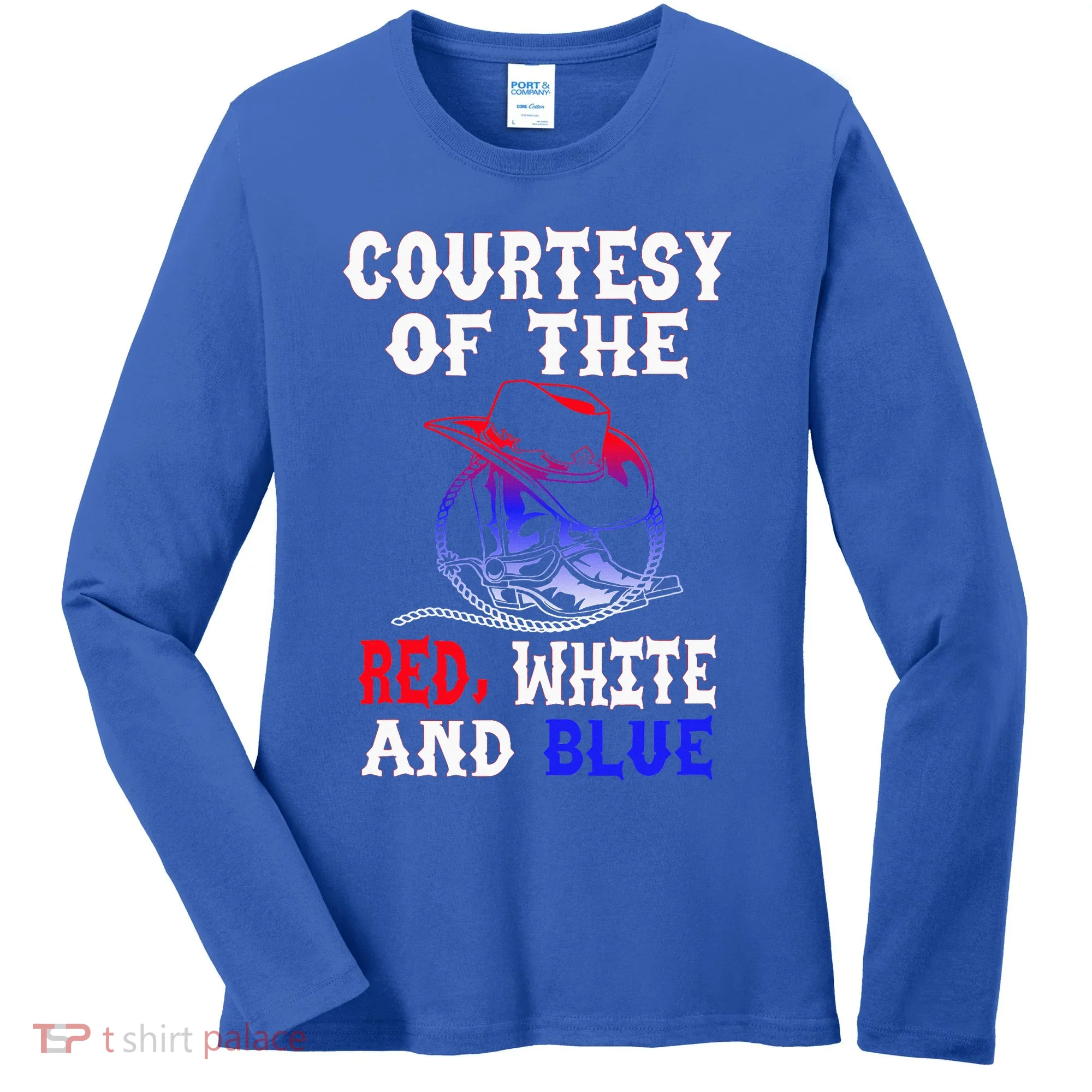 Courtesy Red White And Blue Women's Long Sleeve Shirt
