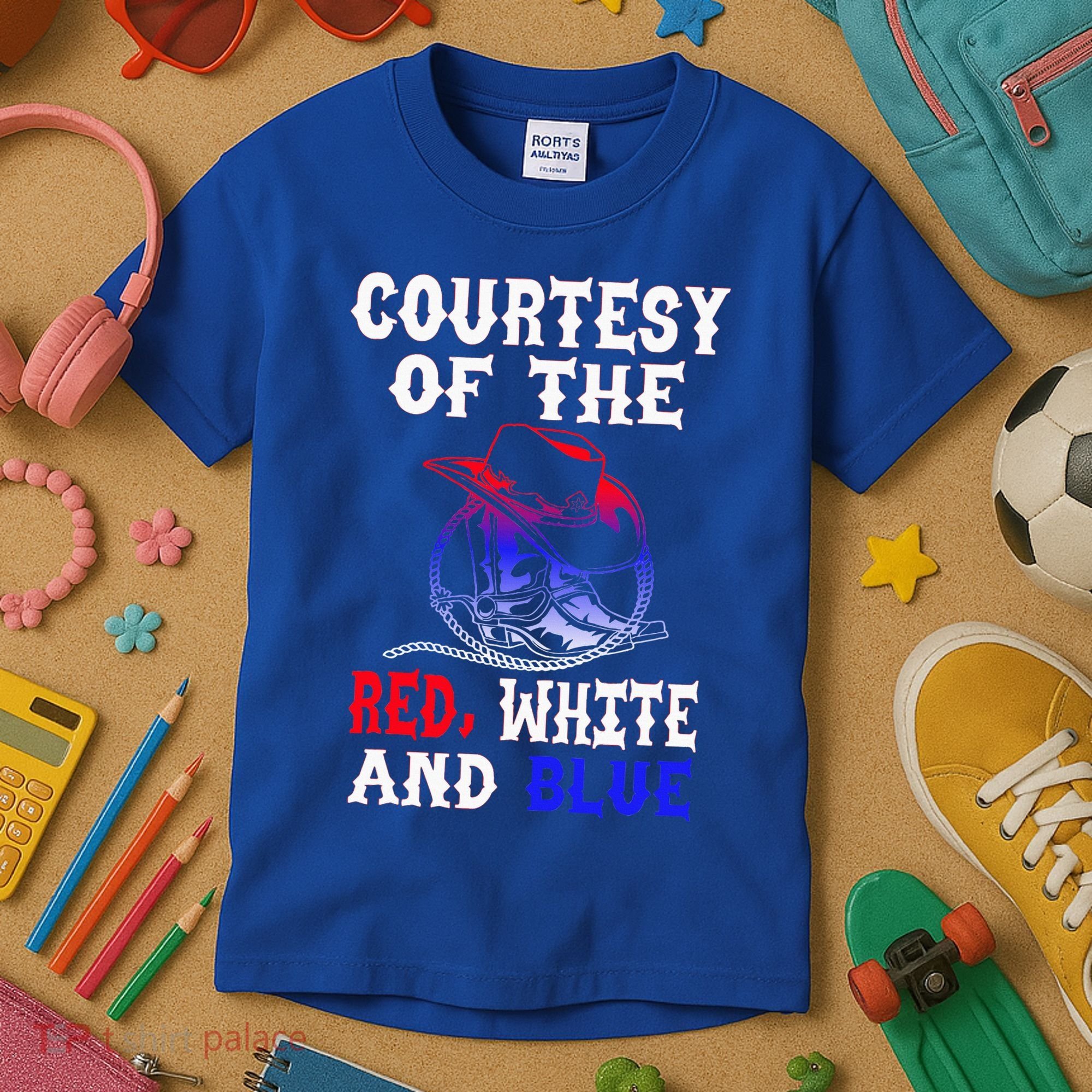 Courtesy Red White And Blue Kids T-Shirt