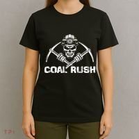 Coal Rush Wv With Skeleton Skull Miner Hard Hat T-Shirt thumb 4