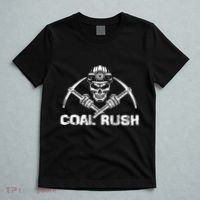 Coal Rush Wv With Skeleton Skull Miner Hard Hat T-Shirt thumb 5