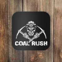 Coal Rush Wv With Skeleton Skull Miner Hard Hat Coaster thumb 0
