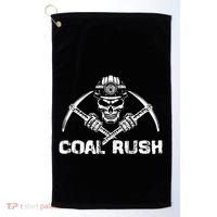 Coal Rush Wv With Skeleton Skull Miner Hard Hat Golf Towel thumb 0