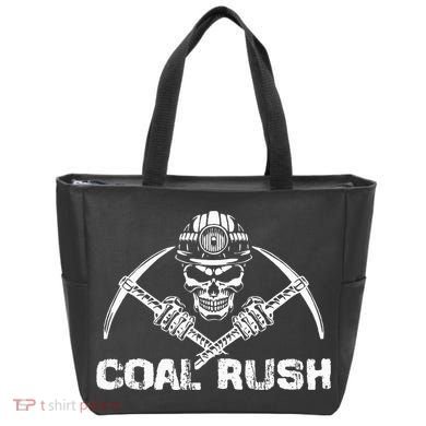 Coal Rush Wv With Skeleton Skull Miner Hard Hat Tote Bag
