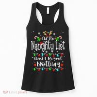 Cute Reindeer Xmas On The Naughty List And I Regret Nothing Funny Christmas Gift Women's Tank Top thumb 0