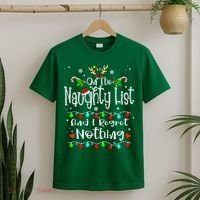 Cute Reindeer Xmas On The Naughty List And I Regret Nothing Funny Christmas Gift T-Shirt thumb 2