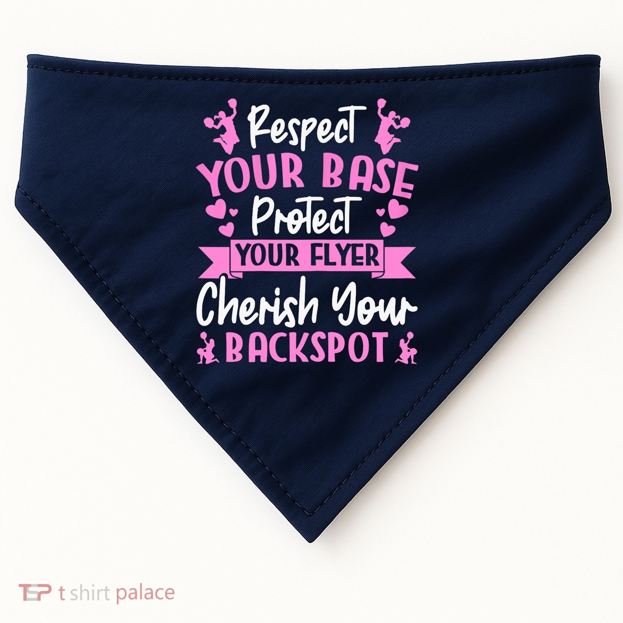 Cheerleading Respect Your Base Protect Your Flyer Cheer Girl USA-Made Doggie Bandana