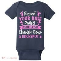 Cheerleading Respect Your Base Protect Your Flyer Cheer Girl Baby Bodysuit thumb 0