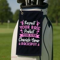 Cheerleading Respect Your Base Protect Your Flyer Cheer Girl Golf Towel thumb 2