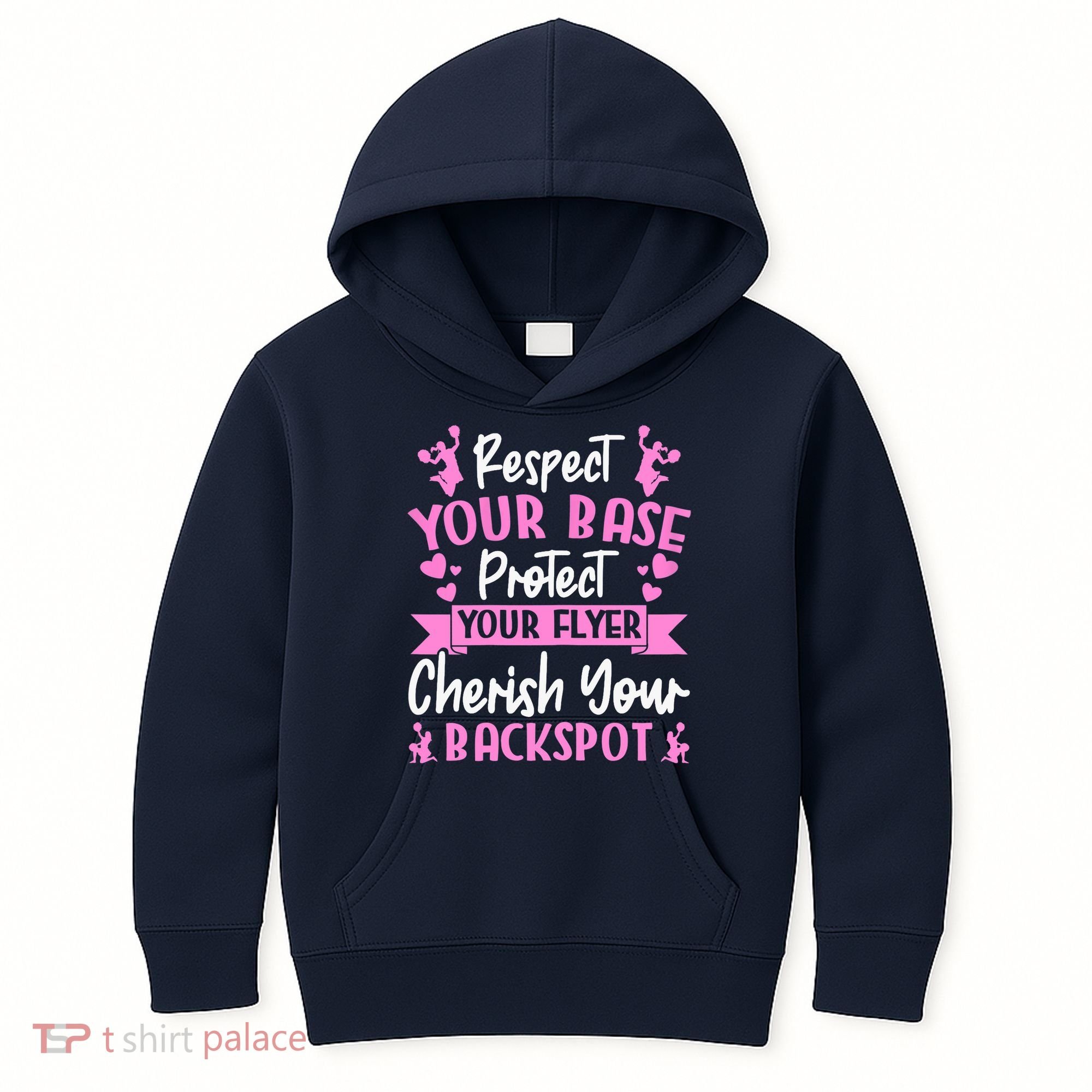 Cheerleading Respect Your Base Protect Your Flyer Cheer Girl Kids Hoodie