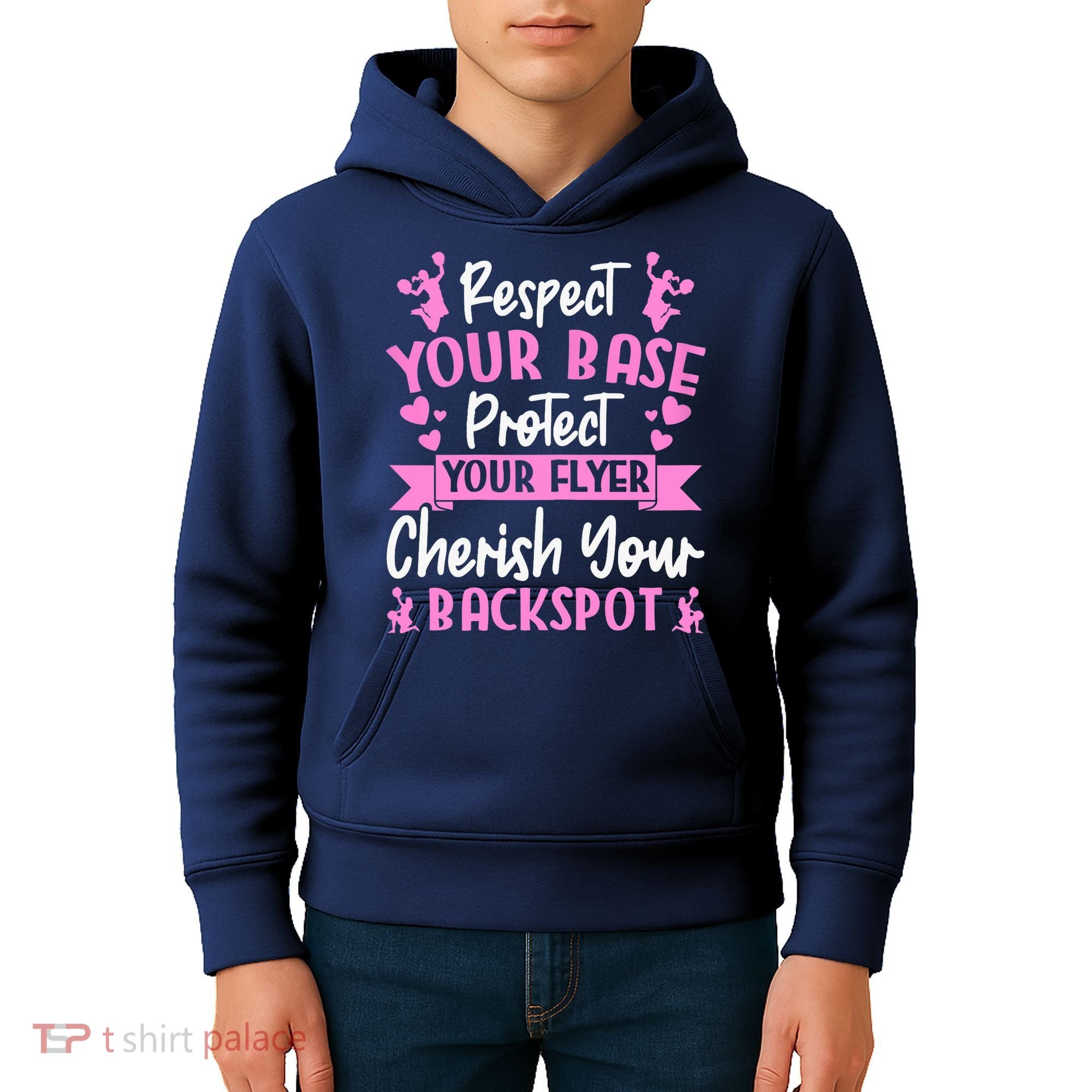 Cheerleading Respect Your Base Protect Your Flyer Cheer Girl Kids Hoodie