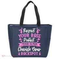 Cheerleading Respect Your Base Protect Your Flyer Cheer Girl Tote Bag thumb 0
