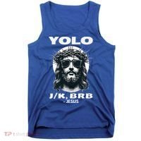 Christian Resurrection Yolo Jk Brb Jesus Tank Top thumb 0