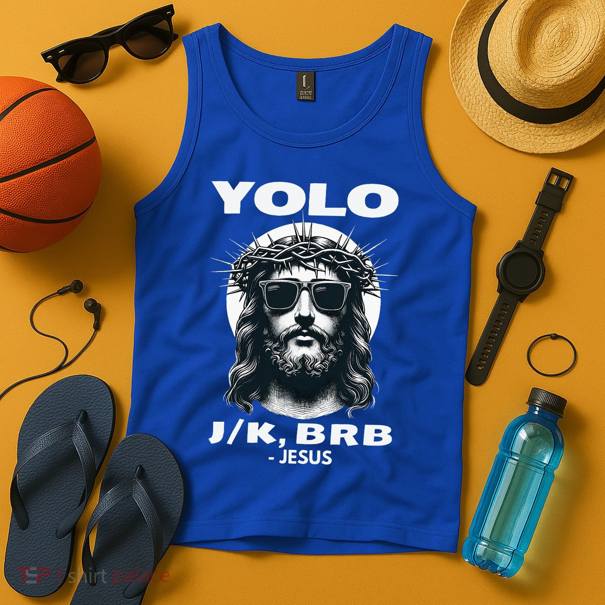 Christian Resurrection Yolo Jk Brb Jesus Tank Top