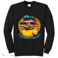 Cool Retro Yellow Duck In Sunglasses 70s 80s 90s Funny Duck Sweatshirt thumb 0
