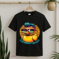 Cool Retro Yellow Duck In Sunglasses 70s 80s 90s Funny Duck T-Shirt thumb 2