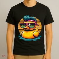 Cool Retro Yellow Duck In Sunglasses 70s 80s 90s Funny Duck T-Shirt thumb 3