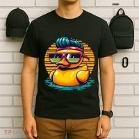 Cool Retro Yellow Duck In Sunglasses 70s 80s 90s Funny Duck T-Shirt thumb 6