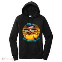 Cool Retro Yellow Duck In Sunglasses 70s 80s 90s Funny Duck Women's Hoodie thumb 0