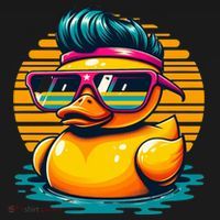 Cool Retro Yellow Duck In Sunglasses 70s 80s 90s Funny Duck Mousepad thumb 1