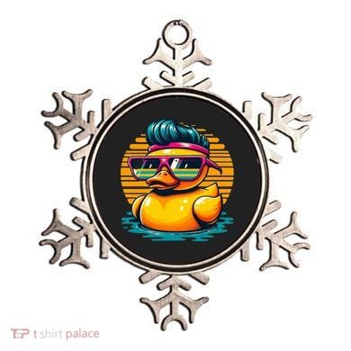 Cool Retro Yellow Duck In Sunglasses 70s 80s 90s Funny Duck Ornament