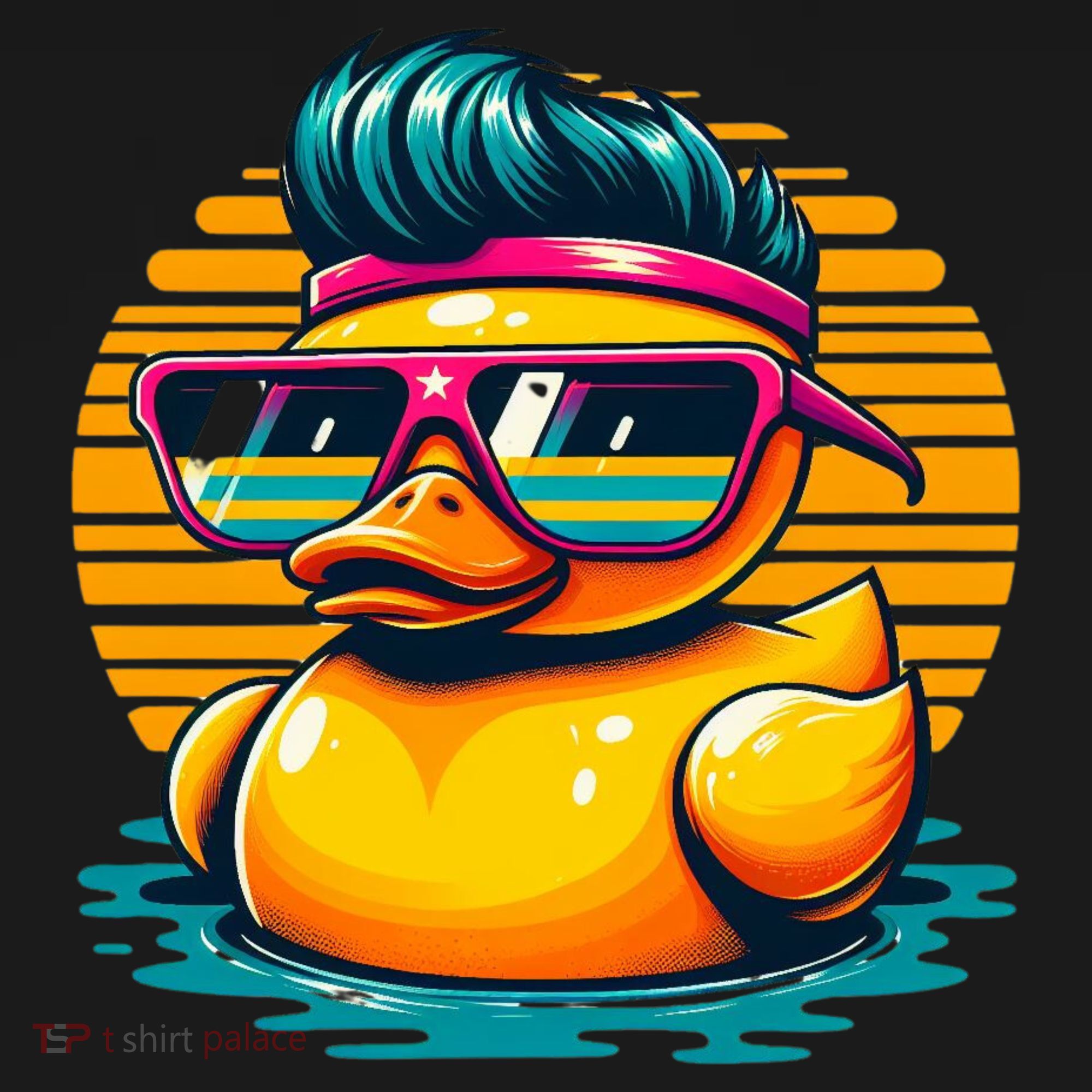 Cool Retro Yellow Duck In Sunglasses 70s 80s 90s Funny Duck Women's Tank Top