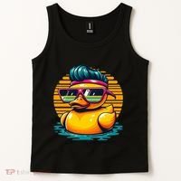 Cool Retro Yellow Duck In Sunglasses 70s 80s 90s Funny Duck Tank Top thumb 2