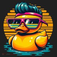 Cool Retro Yellow Duck In Sunglasses 70s 80s 90s Funny Duck Golf Towel thumb 3