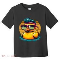 Cool Retro Yellow Duck In Sunglasses 70s 80s 90s Funny Duck Toddler T-Shirt thumb 0